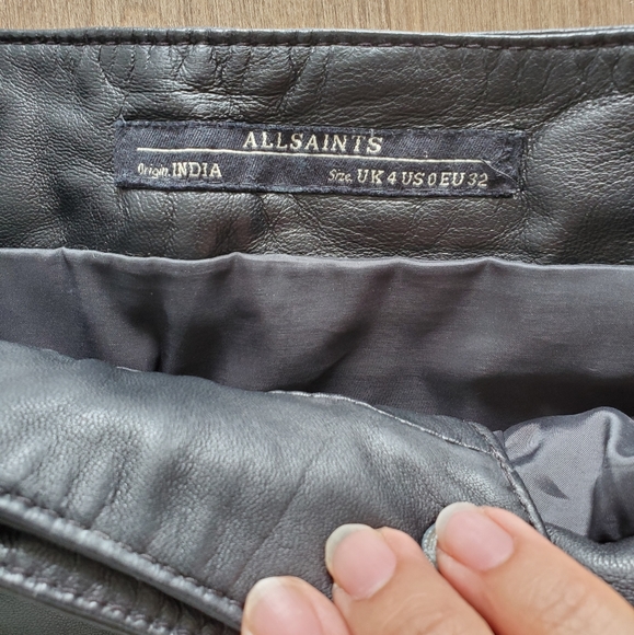 ALL SAINTS LEATHER SKIRT - Picture 3 of 3